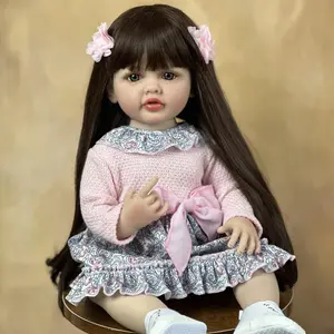 22 Inch Reborn Doll with Lifelike Features, Full Body Soft Material, Includes Clothes Set, Magnetic Pacifier, and Real Pictures - Cute Birthday Gift