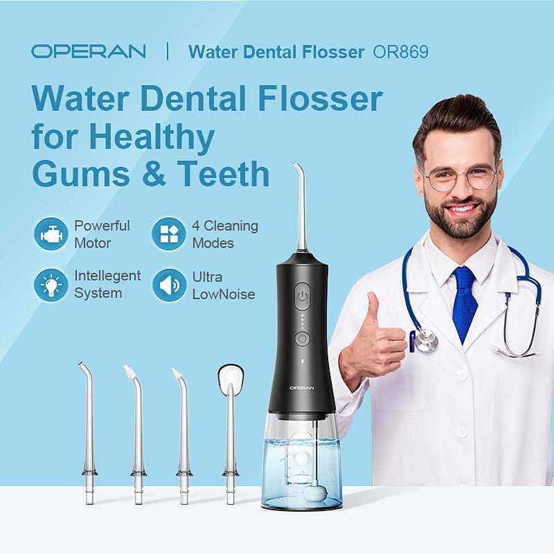 Operan Dental Water Flosser with 4 Modes Oral Cleaning and Nozzle Rechargeable Portable Cordless Oral Irrigator for Home and Travel, Electric Tooth Cleaner Kits,  Traditional Cleanser#TikTokShopBlackFriday
