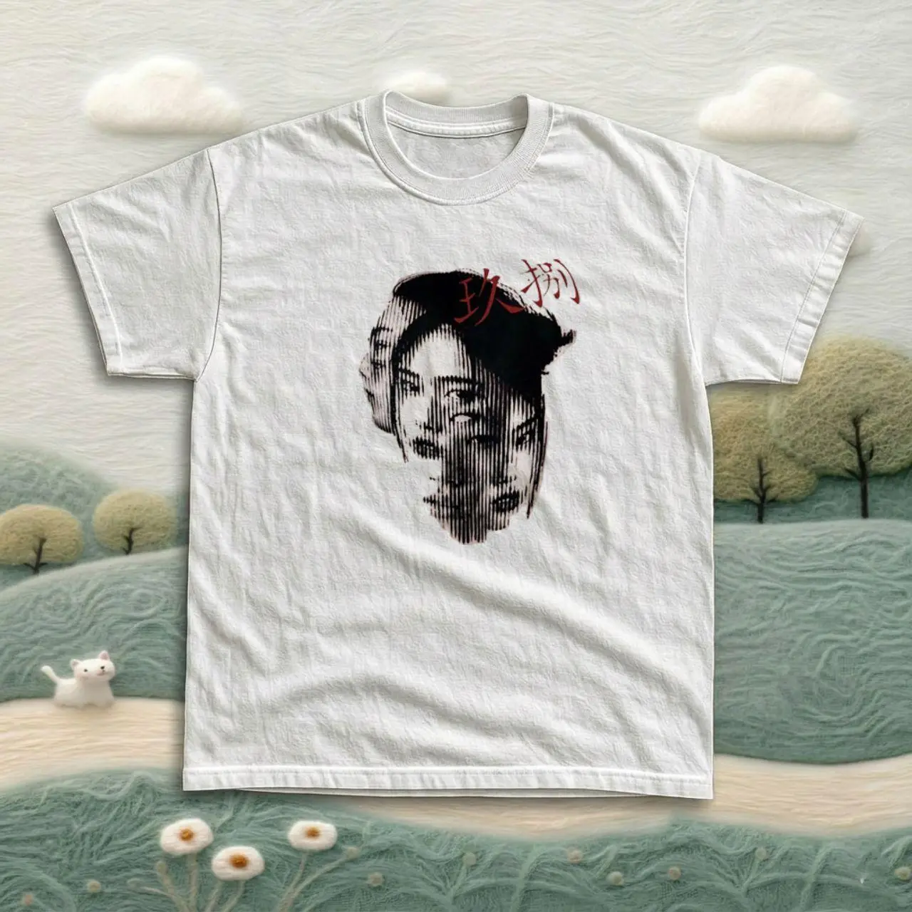 Junji Ito Tomie Multi-Face T-Shirt – Y2K Aesthetic Graphic Tee