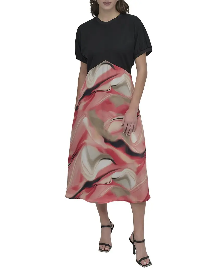 DKNY Mix Media Print Dress