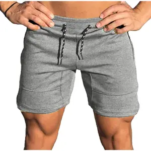 Men's Gym Workout Shorts Athletic Training Shorts Fitted Weightlifting Bodybuilding Shorts with Zipper Pockets