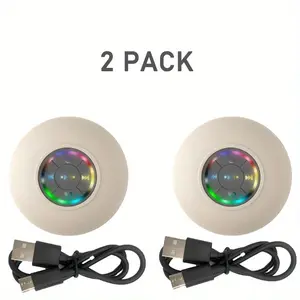 Bluetooth Smart LED Bathroom Speaker - 400mAh USB Rechargeable, Waterproof Audio Device with Large Suction Cups, Stereo Sound, Alexa Compatible Wireless Shower Speaker