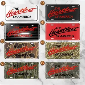 "The Heartbeat of America" Vintage License Plate | Retro Chevrolet Truck Vanity Car Tag | Novelty Aluminum Auto Plate for Front Bumper SUV | Garage Man Cave Decor | 8 Styles