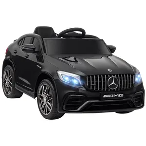 Aosom 12V Ride On Toy Car for Kids with Remote Control, Mercedes Benz AMG GLC63S Coupe, 2 Speed, with Music, Electric Light, Black