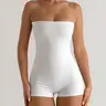 1 Piece Solid-Color Halter Romper Shorts Jumpsuits Rompers, Casual Slim-Fit Sleeveless Fitted Outfit, Women's Clothing, Comfortable, Stylish and Minimalist Womenswear