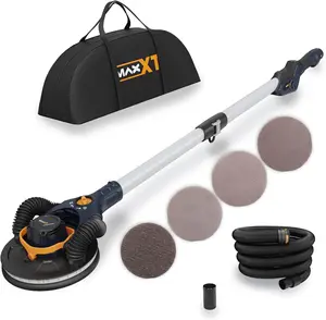 MAXXT 4mm Random Orbital Drywall Sander, Brushless 400W 3.5A Foldable Electric Wall Sander, Sander Tool with 1&2 Mode Suction Switching, Memory Variable Speed, 180° Flex Head, LED Light, Carry Bag