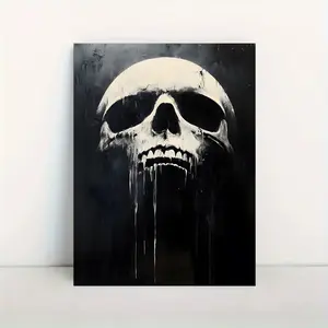Gothic Skull Canvas Prints, Dark Aesthetic  Art Painting, Room Decor  Art Poster for Bedroom Living Room Vintage Custom Street Sign artistic wall art decor