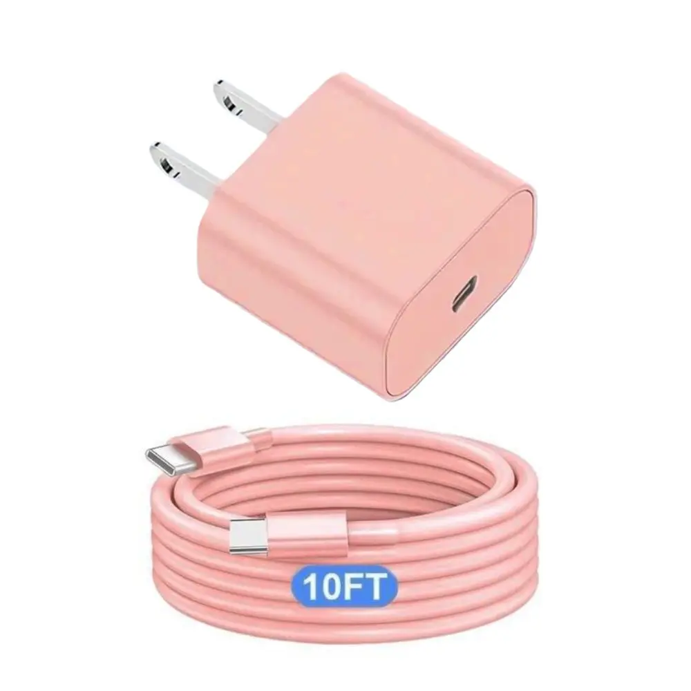 USB-C Fast Charging Cell Phone Charger Block for iPhone 17 16 15 with 10 FT USB C to USB C Cable, Compatible with iPhone 16 16 Plus 16 Pro 16 Pro Max & Samsung Devices