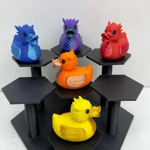 3D Printed Dragon Duck Figurine: Fantasy Car Dashboard Decor Gift Lightweight Plastic