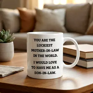 Mother in Law Gift Mug from Son in Law – Funny Quote Coffee Cup for Birthday, Christmas, Family Gift, Thank you for Being Mother-in-law