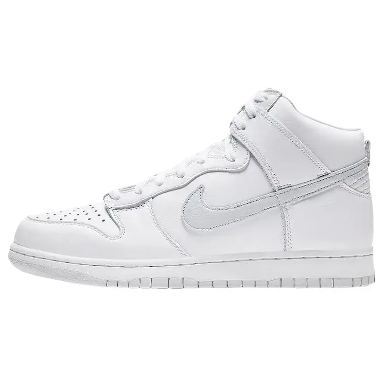 NIKE Men's Dunk High SP 'Pure Platinum' Lace-Up Street Style Solid Sneaker - Premium Materials Athletic Footwear for Sports & Outdoor Activities