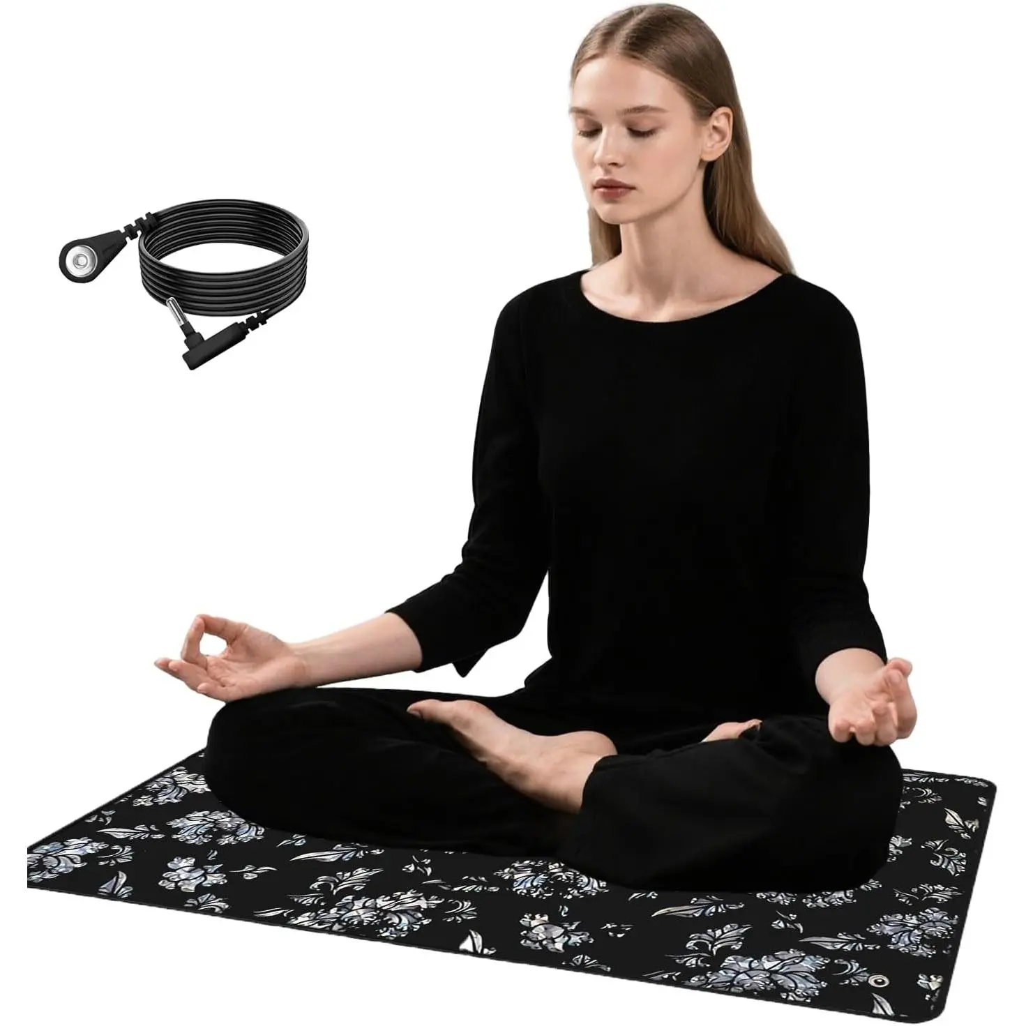 Printed Universal Conductive Grounding Mat 11.8 * 23.6 for Bed, Grounding Pad Improves Sleep, Relieves Anxiety, Pain, Inflammation and Headache