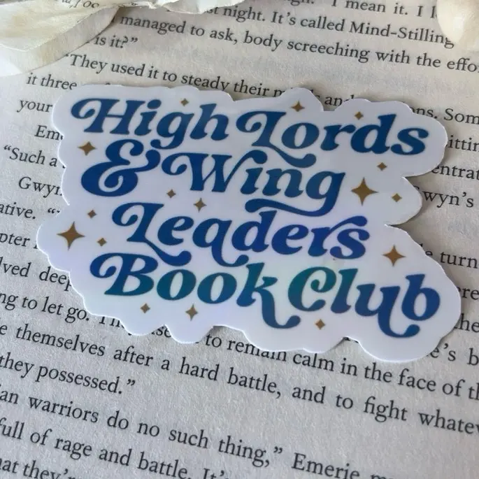 High Lords and Wing Leaders Fantasy Book Kindle Sticker, Bookish Waterproof Sticker, Glitter or Glossy Clear
