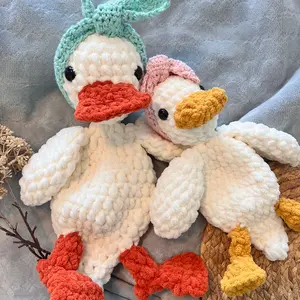 Duck Lovey, Crochet Plushie, Mom Duck Snuggler, Huggable Blanket