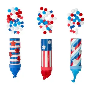 Patriotic Confetti Popper Craft Tube Craft Kit - 1 3/4" x 6 1/4", Makes 12