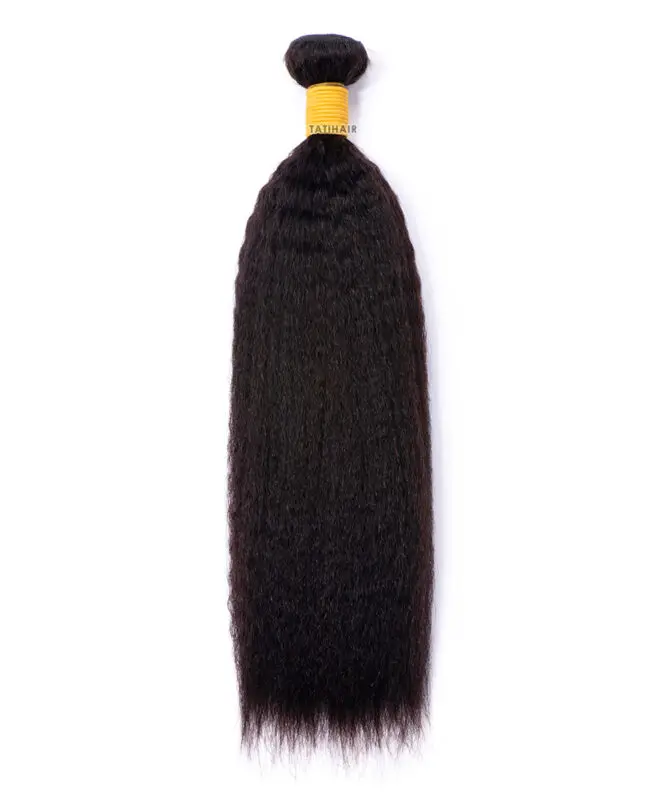 TATIHAIR Premium 12A Grade Virgin Human Hair Kinky Straight Bundles for Natural Look Yaky- Soft & Long-Lasting