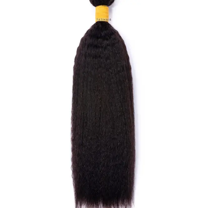TATIHAIR Premium 12A Grade Virgin Human Hair Kinky Straight Bundles for Natural Look Yaky- Soft & Long-Lasting