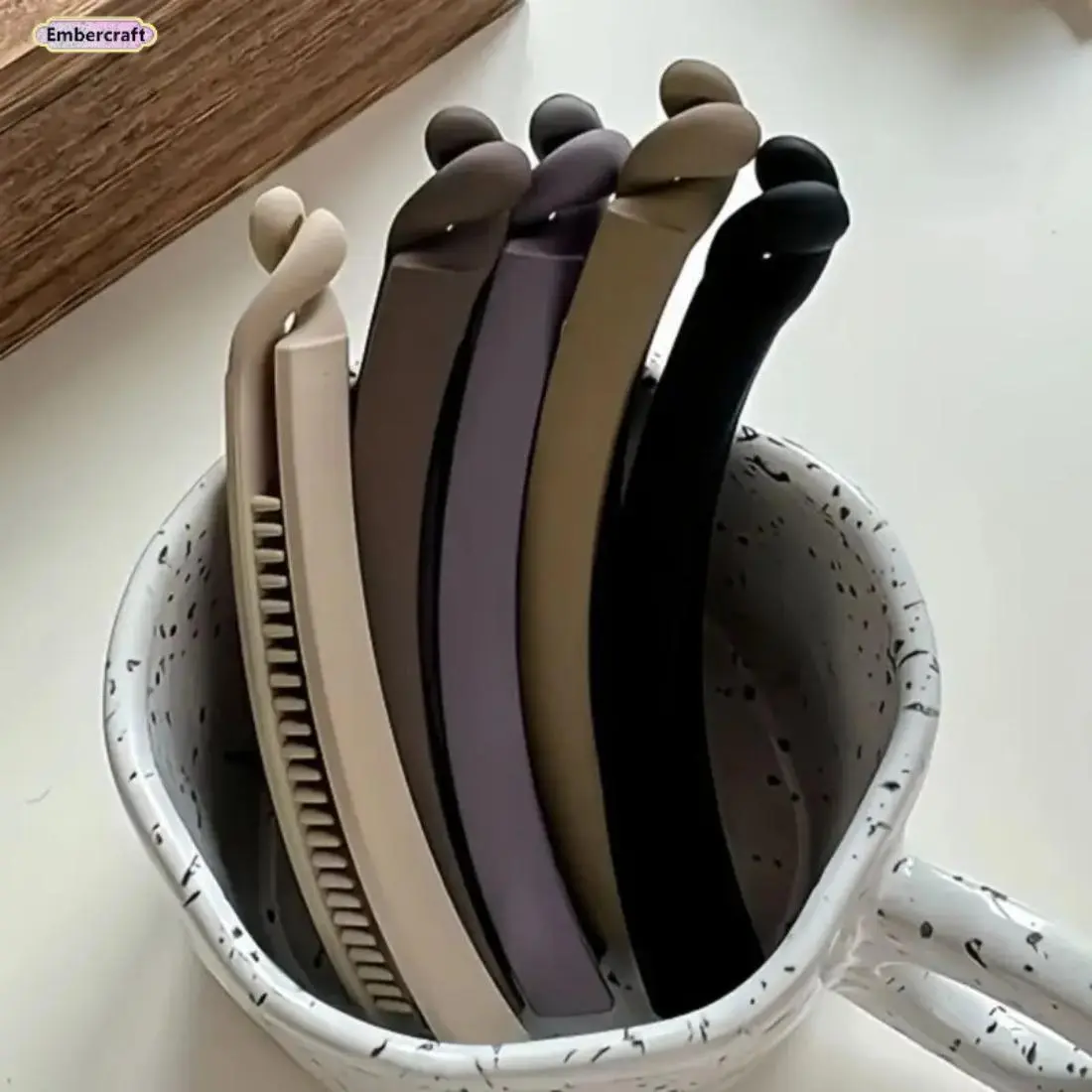 5Pcs Matte Banana Hair Clips - 90s Vintage Aesthetic Ponytail Holder, Non-Slip Large Claw Clip for Thick Hair, Easy Lazy Girl Hairstyle Tool, Elegant Neutral Hair Accessories, Gift for Her