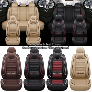 Universal Car Dust-Proof Pad, High-Quality PU Leather Seat Cover, Fixed Waist Support, Rear Split Bench, Easy Install, Sedan & Suv, Automotive Seat Covers