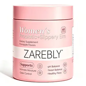 ZAREBLY Her Juicy Feminine Probiotics Gummies- All in One Solution with Slippery Elm and Prebiotics&Lactobacillus Probiotic Blend for Women’s pH Balance and Dryness - Hawaiian Pineapple Gummies 60 Count probiotics women balancing