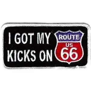 I GOT MY KICKS ON ROUTE 66 Highway MC Club Biker Patriot Biker Patch PAT-0855