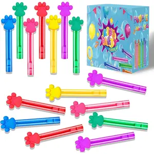 F-BG01  24PCS Paw Print Bubble Wands for Kids Blue Puppy Dog Party Favors Decorations Pinata Filler Goodie Bags Suffer Classroom Prizes Birthday Gifts