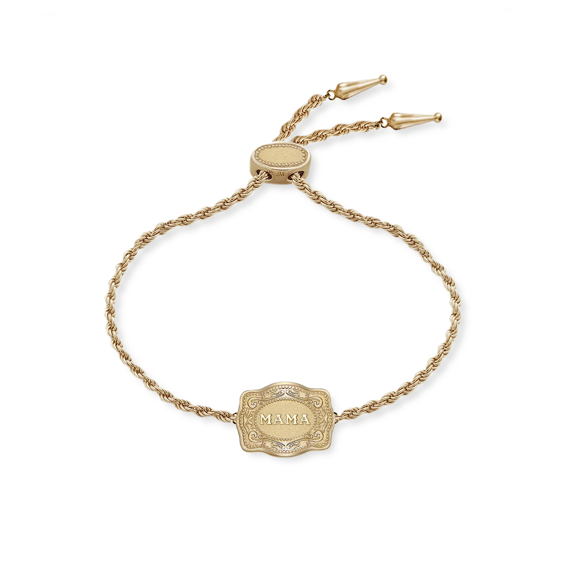 NEW! Ultra Mini Belt Buckle Bracelet (Mama) - Gold