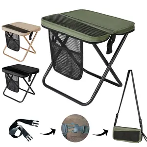 Outdoor Camping Hiking Fishing BBQ Chair - 1.5 lbs Ultra Light Large Folding Portable Chair, 500lbs Max Load with Shoulder Strap & Velcro Pockets, Top Holiday Gifts