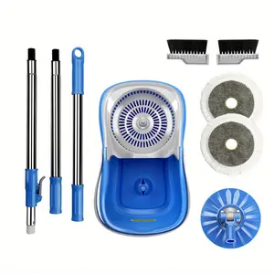 New MASTERTOP - Lightweight 360°Rotating Mop & Bucket Floor Cleaning System Hands Free Wet & Dry Spinning Mop Sturdy Stainless Steel Handle Floor Cleaning Mop for Hardwood Laminate Floors Kitchen Home Office - Send 5 Reusable Pads