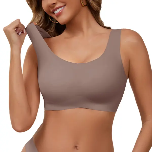 Deangelmon Full Coverage Wireless Bra Seamless No Underwire Pullover for Sleep Lounge Everyday Comfort Elastic Bra Breathable Comfy Bra