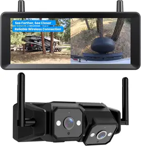 Wireless RV Backup Camera: Dual Lens Road and Bumper View, Dual Antenna Smooth Live View, 7.2" 1080P DVR Monitor, IR Night Vision Back up Camera for Prewired RV, 5th Wheel, Trailer, Camper