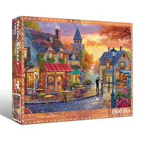 HUADADA-Jigsaw Puzzles for Adults 1000 Pieces, Interlock Perfectly Letter on Back No Dust, 1:1 Poster, Home Decor Birthday Party Gift Toy for Men Women Elders Seniors (The Streets of Autumn)