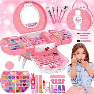 Easter Gift  Kids Makeup Kit for Girl, 66 Pcs Washable Makeup Set for Little Girls, Cosmetic Set Pretend Play Makeup Toy Beauty Set Christmas & Birthday Gift Age 3 4 5 6 7 8 9+ Year Old Kids Toddler Toys