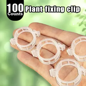 100 Counts Plant Support Clips, Tomato Plastic Trellis Clips, Garden Support Clips for Grape Tomato Vine Vegetables Plants for Upright and Healthy Growth