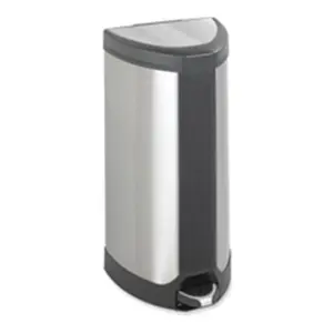212 MAIN Automatic Quiet-Close Step-On Receptacle - 10gal Plastic Automatic Trash Can, 14in x 14in x 27in Stainless Steel for Baby & Maternity Spaces, Baby Furniture Decoration