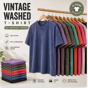 Heavyweight Acid Wash Oversized T-Shirt for Men Women – Vintage Cotton Streetwear Tee, Loose Fit Drop Shoulder Casual Washed Tee Plus Size S-5XL，Vintage Washed Tee，Heavyweight Oversized