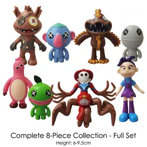 8 Pcs/Set Quirky Monster Action Figures, Mini PVC Cute Horror Toy Collectibles Full Collection, Premium Quality Desk Decor & Birthday Cake Toppers for Kids Boys Girls, Complete No Duplicate Series Fun Party Favors Ideal Gift Set