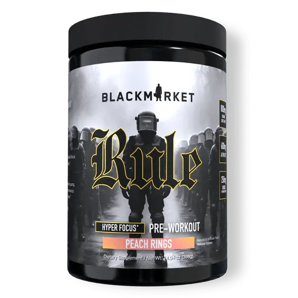 Blackmarket Labs RULE Hyper Focus Pre Workout Supplement with 485mg Caffeine L-Citrulline Beta-Alanine for Enhanced Focus and Performance Edible