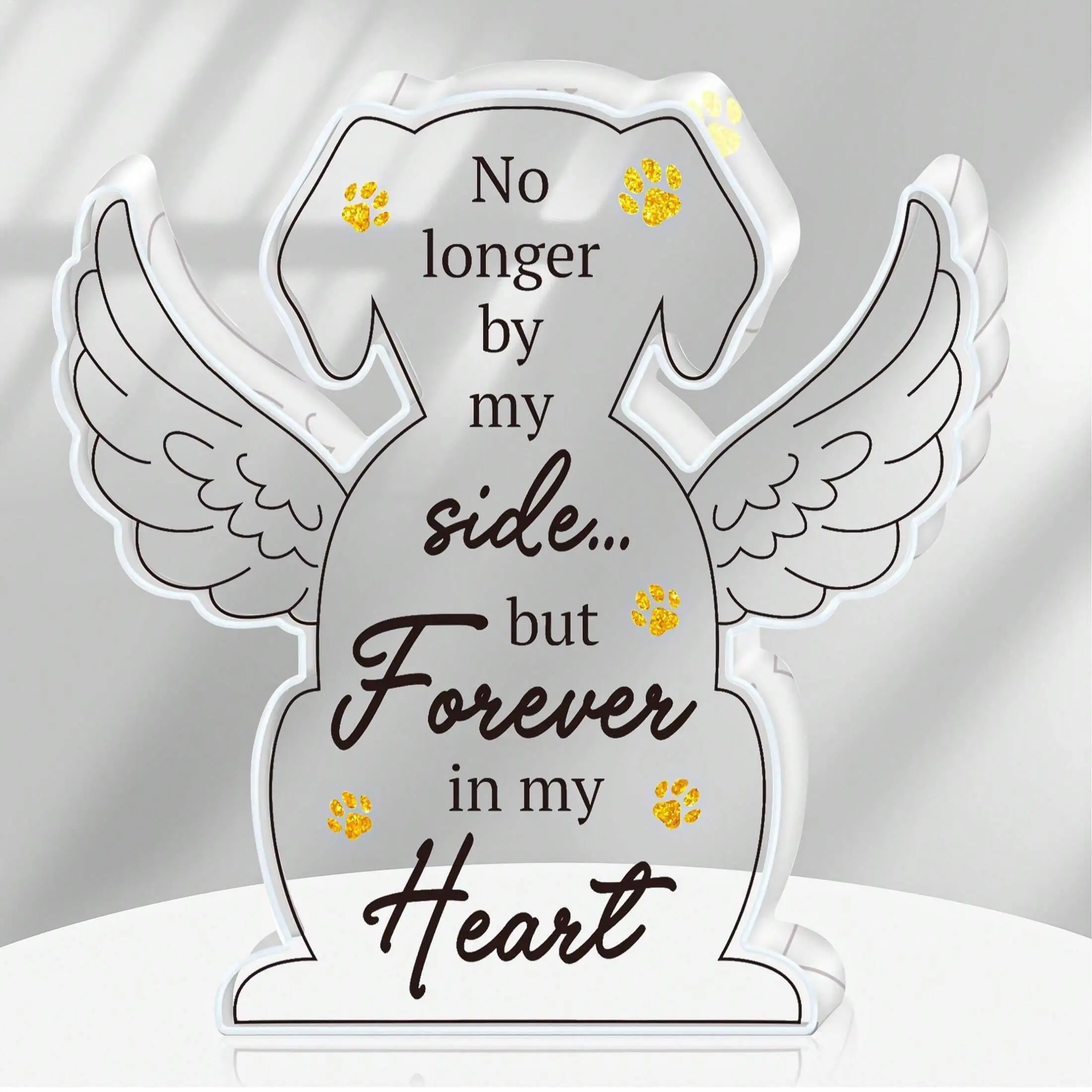 Letter Pattern Acrylic Dog Memorial Plaque, 1 Count Personalized Pet Loss Sympathy Gift, Pet Memorial Gift, Home Decor, Desk Decoration