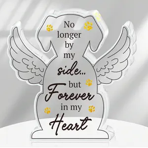 Letter Pattern Acrylic Dog Memorial Plaque, 1 Count Personalized Pet Loss Sympathy Gift, Pet Memorial Gift, Home Decor, Desk Decoration