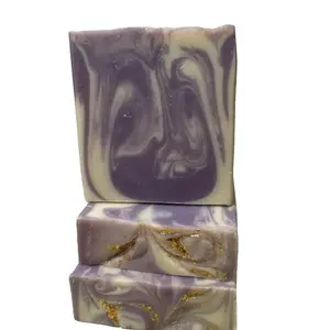 Blooming Lilac Soap with Enchanting Purple and White Swirls