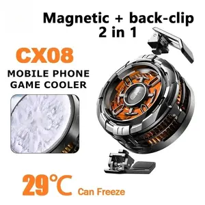 MANGOINTL  CX08 Mobile Phone Ice Cooler Magnetic Cooling Fan Case Radiator For PUBG Gaming Back Clip Cool Heat Sink For Smartphones