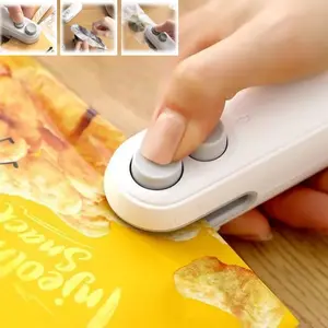 Mini snack bag sealing machine,Portable mini plastic bag sealer 2 in 1, plastic material, rechargeable, suitable for sealing and sealing snacks, coffee and pet food packaging Kitchen Preservation,Gift for Christmas New Year