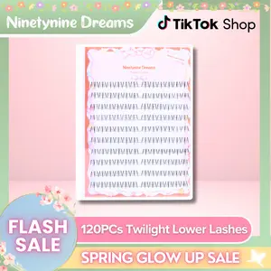 Ninetynine Dreams 120PCs Twilight Lower Lashes | C Curl Ultra-Thin Band Lightweight 6–7mm Soft Natural Comfortable Bottom Lashes — Beginner Friendly Makeup Essential DIY Bottom False Eyelashes For Everyday Makeup Cosmetic