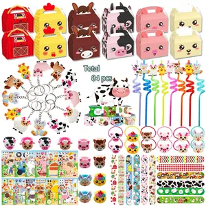 84 Pcs Farm Animal Party Supplies, Birthday Party Gifts, School Classroom Prizes, Party Celebration Gift Bags, Birthday Rewards