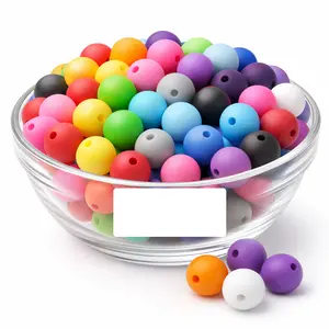 [DBC-20PC-SB] 15mm Silicone Beads Variety Color Pack or Solid Colors - 20 Beads/Pack Bead Supplies
