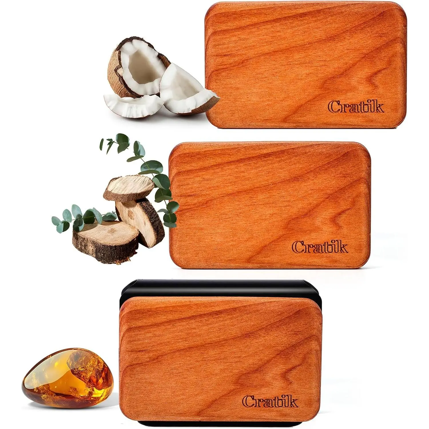 3 Pack Wood Car Air Freshener Refill, Visor Clip Odor Eliminator Scent Diffuser for Truck SUV