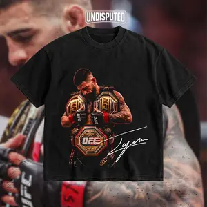 UNDISPUTED Ilia Topuria " EL MATADOR " Iconic Signature Heavy Cotton T-shirt UFC Freedom 250 Pound For Pound Shirt MMA Fan Apparel Pump Cover