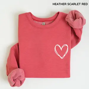 Valentine's Day Sweatshirt, Valentine's Day Shirt, Women's Favorite Top, Girlfriend Gift, Teacher Gift, Mom Heart Top