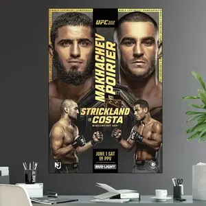 UFC 302 Makhachev Vs Dustin Poirer Lightweight Championship Title Sean Strickland Paulo Costa Fight Poster Ultimate Fighting Greatest